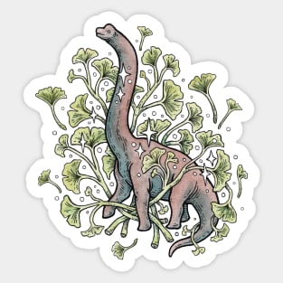 Brachio Ginkgo Botanical Dinosaur Sticker